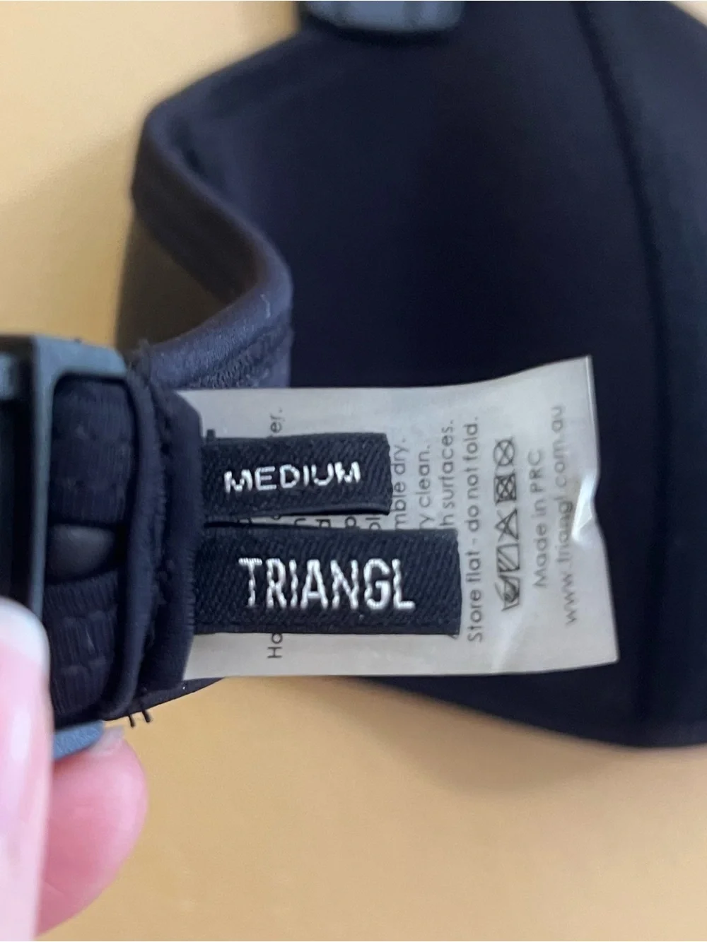 Triangl Swimwear Black Strapless Bikini Top and Bottom - Neoprene Size M